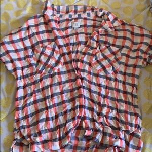 short sleeve plaid button down